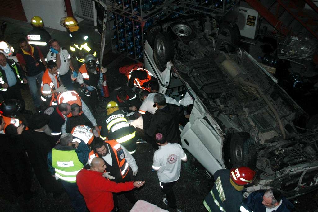 צפו: הרכב עף באויר ונחת בחצר מפעל קוקה קולה