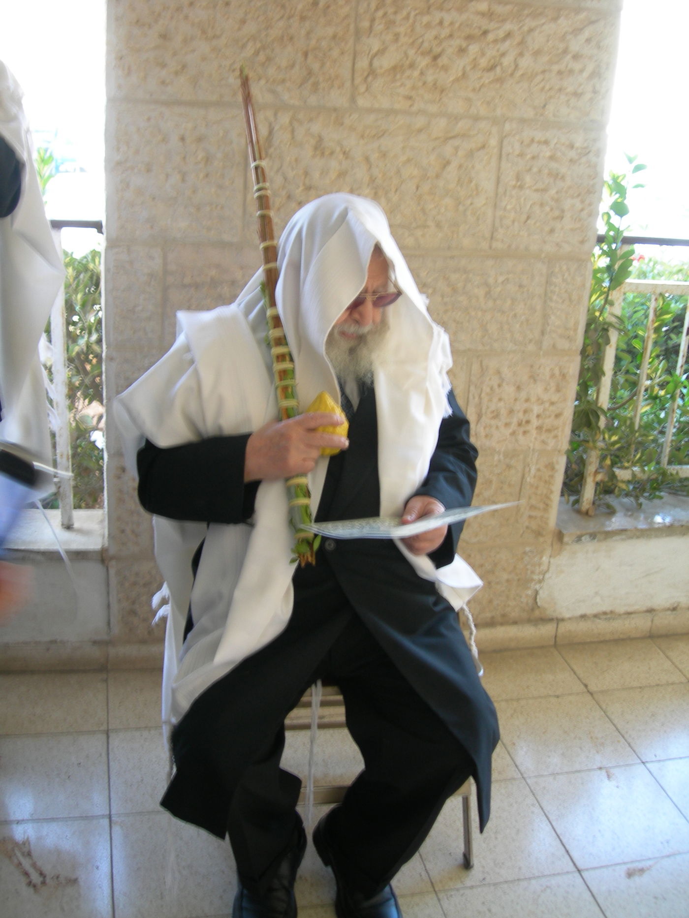 מראות קודש: מרן הגר"ע מנענע את ארבעת המינים