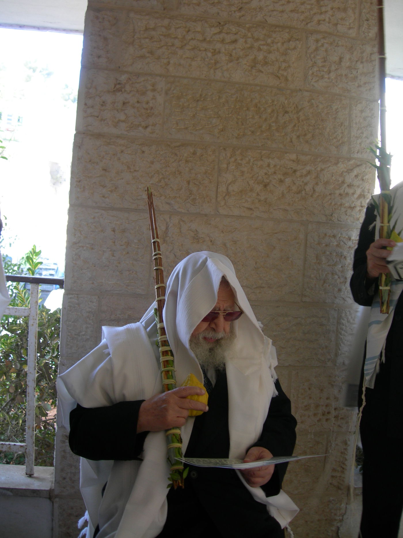 מראות קודש: מרן הגר"ע מנענע את ארבעת המינים