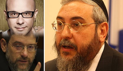 משמאל: אוז והרב מלכיאור. לימין אמסלם (פלאש 90)