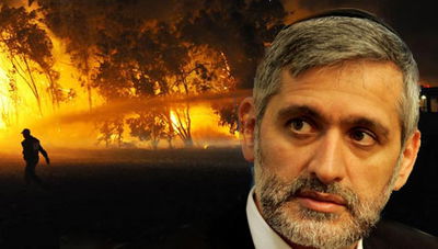 אלי ישי על רקע הדליקה