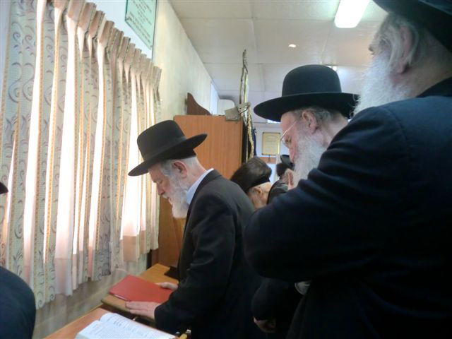 צפו בתמונות: מרן הגרי"ש אלישיב בתפילת חול-המועד