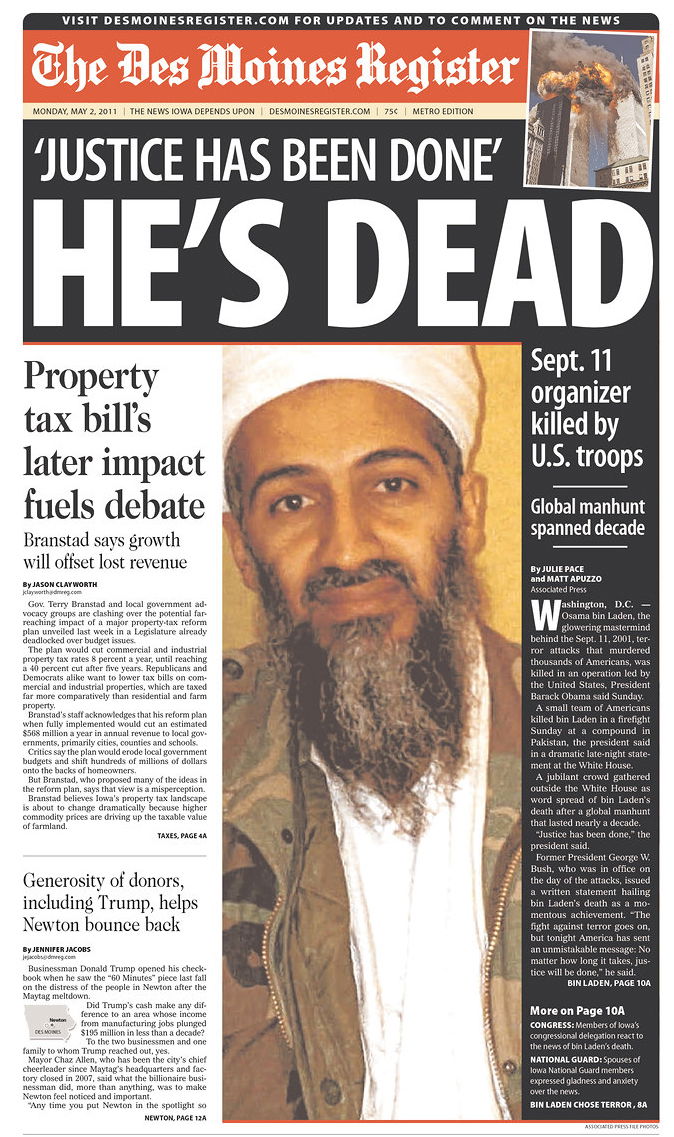 העולם חוגג: צפו ב-100 שערי עיתונים