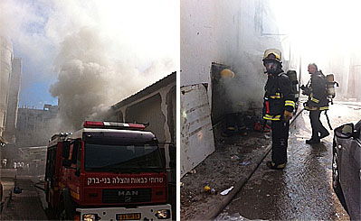 כבאים בבניין הבוער