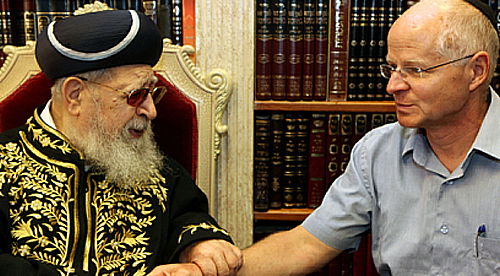 שליט פוגש את הגר"ע, הבוקר (צלם: פלאש 90)