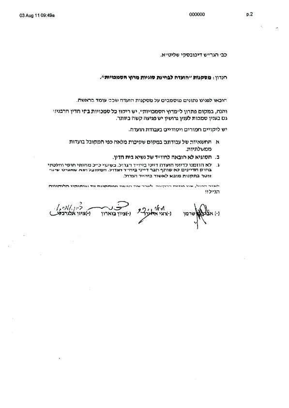 מכתב המחאה של דייני בית הדין הגדול אל הרב דיכובסקי