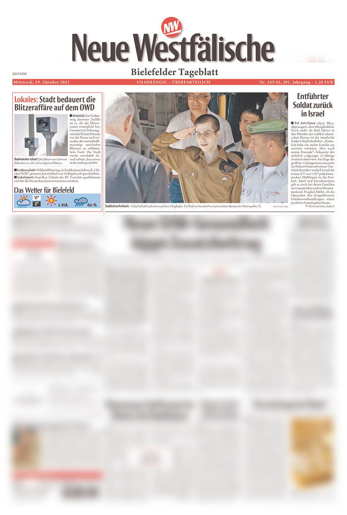 גלעד שליט כבש את כותרות העיתונים הגדולים בעולם ● מיוחד