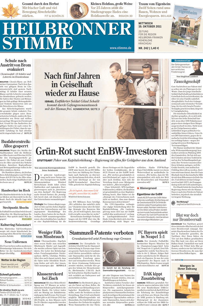 גלעד שליט כבש את כותרות העיתונים הגדולים בעולם ● מיוחד