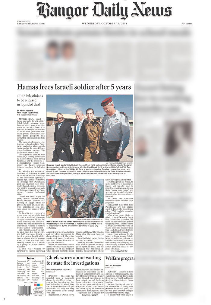 גלעד שליט כבש את כותרות העיתונים הגדולים בעולם ● מיוחד