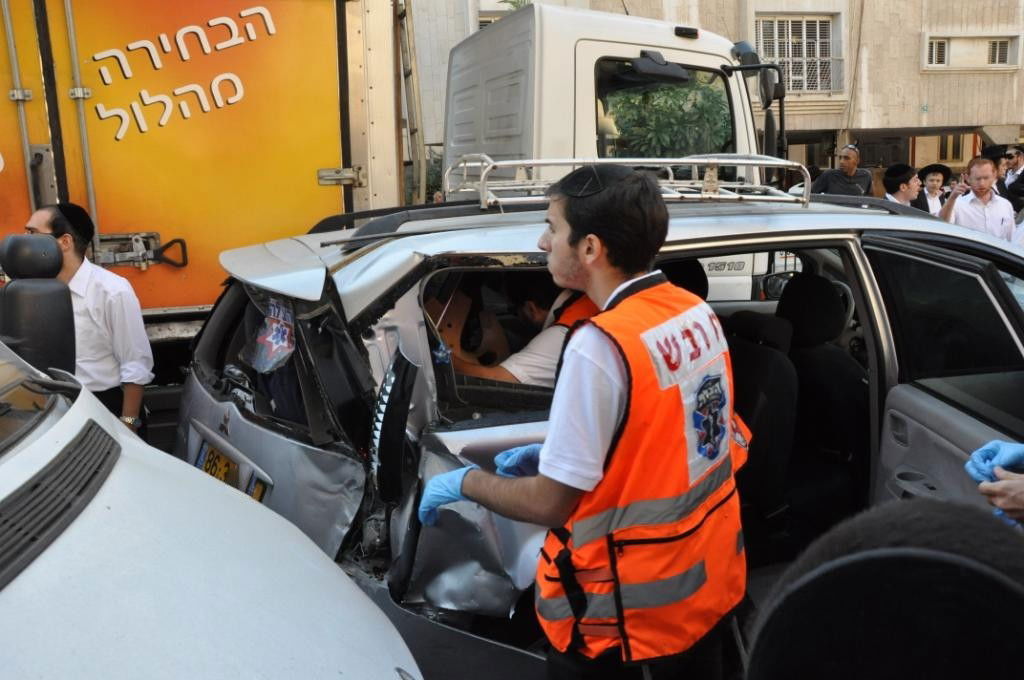 תאונת שרשרת בעיר בני-ברק; 7 נפגעים