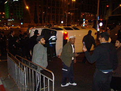 נס בירושלים: אמבולנס התהפך, אין נפגעים