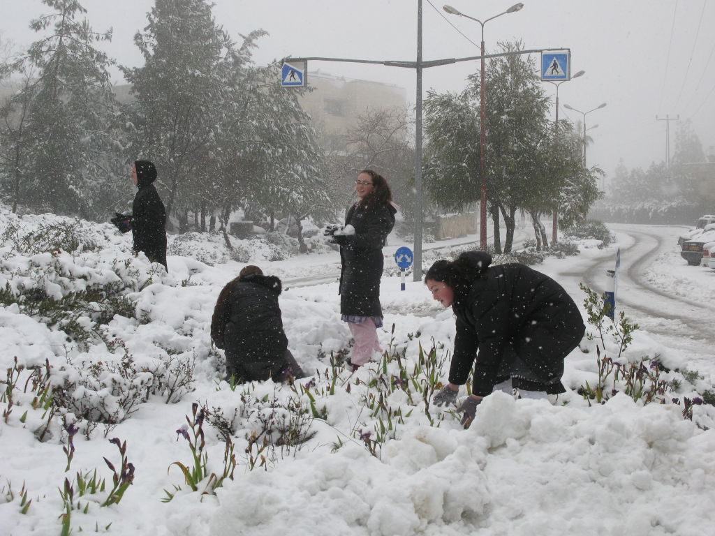 שלג בקרית ארבע (צילום: חגי גלאס)