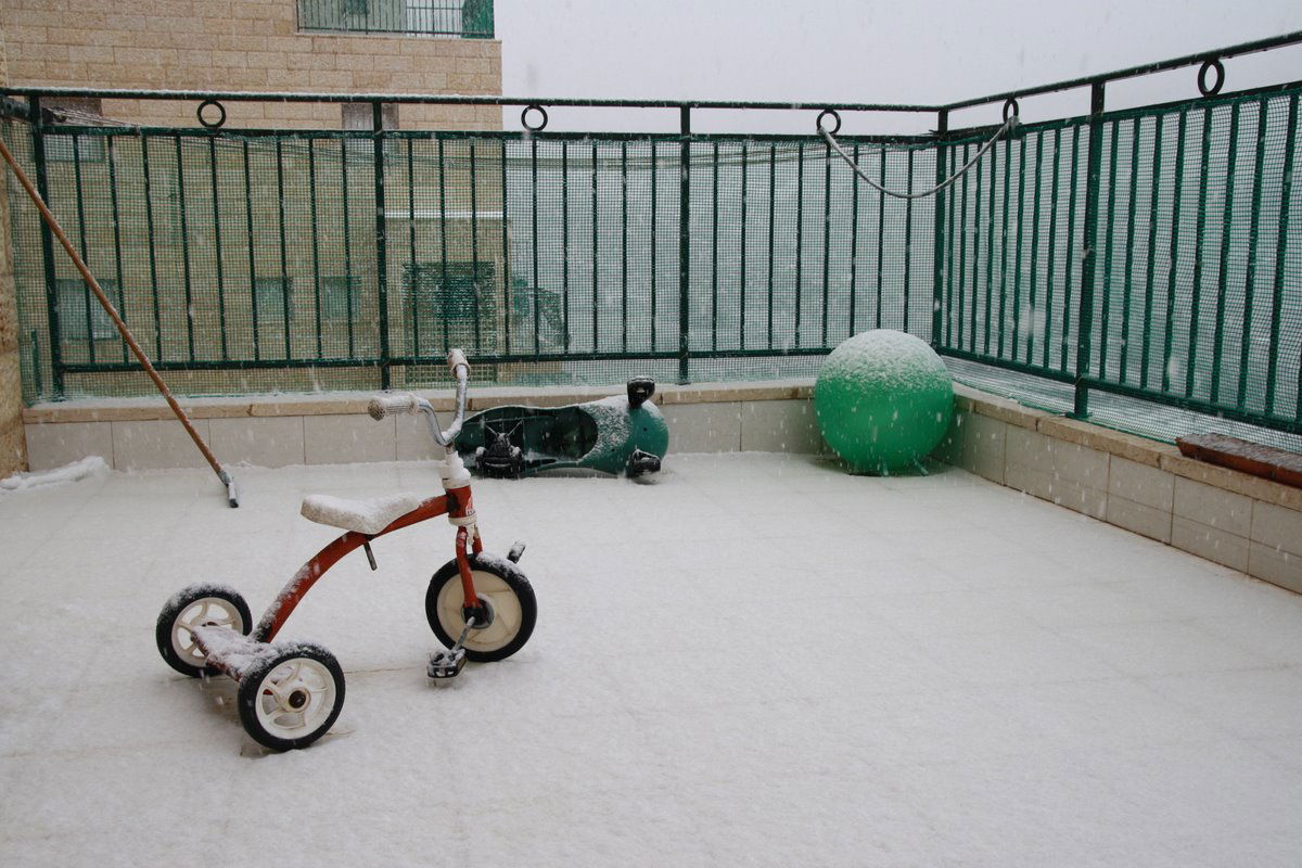 שלג בביתר. צילום: דוד קוטלר