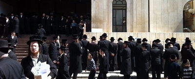 בכניסה לבית המדרש של ויז'ניץ, כעת