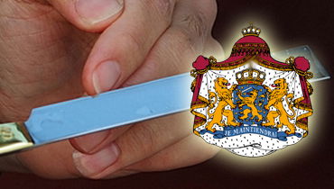 סמל מלכת הולנד על רקע שחיטה