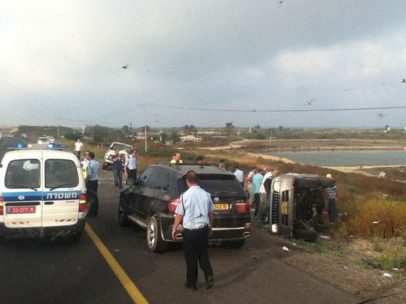 חזרו ממירון והתהפכו עם רכבם ● תיעוד