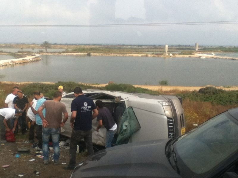 חזרו ממירון והתהפכו עם רכבם ● תיעוד