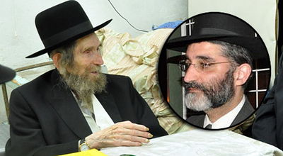 מרן הרב שטיינמן. בעיגול: חיים כהן