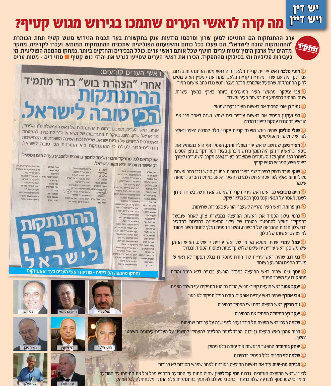 מסמך מדהים: היכן נמצאים ראשי-הערים שתמכו בהתנתקות?