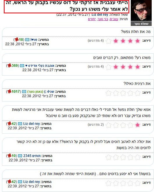 האשכול האלים לפני שהוסר.