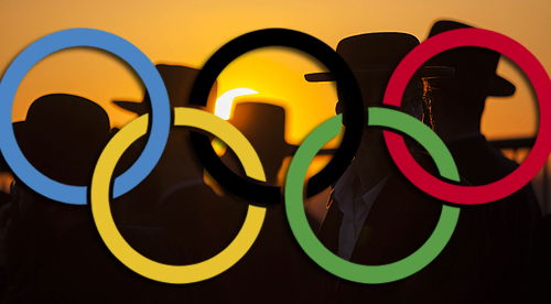 חרדים על רקע סמל האולימפיאדה