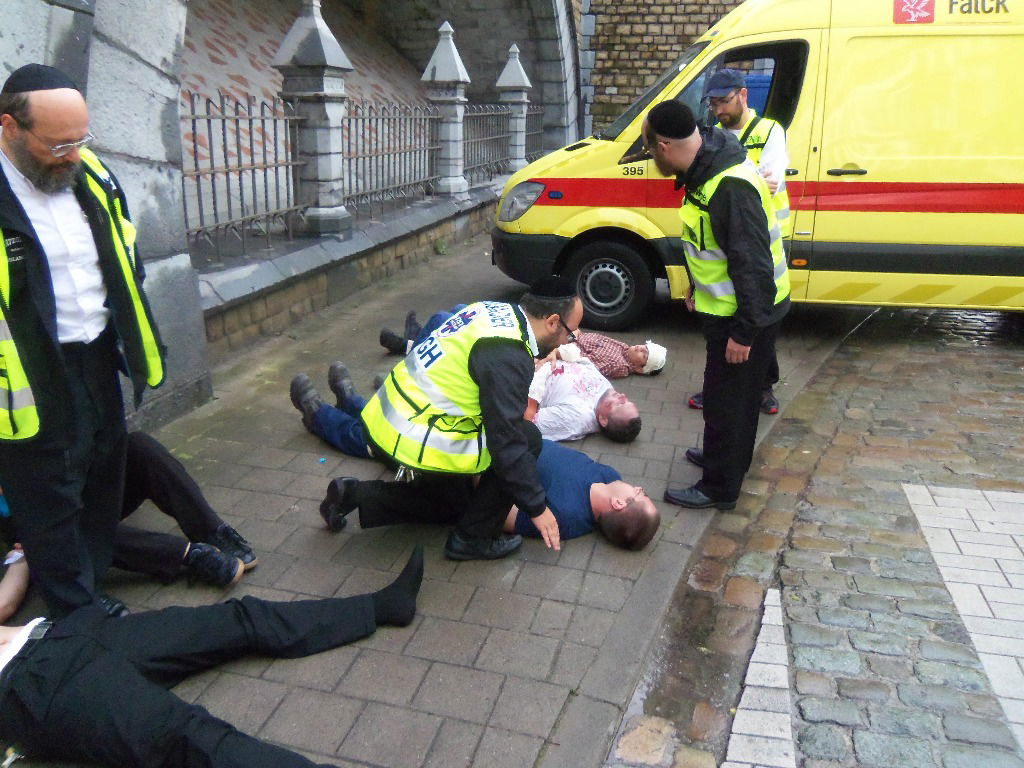 תרגיל בבלגיה: זק"א תרגל פיגוע טרור עם 60 פצועים