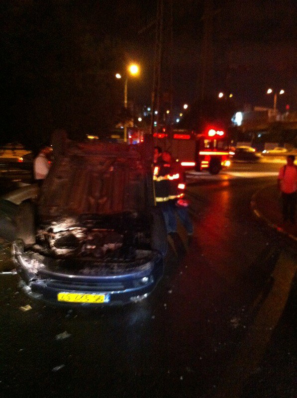 בני-ברק: הרכב התהפך, הנהג נפצע קל