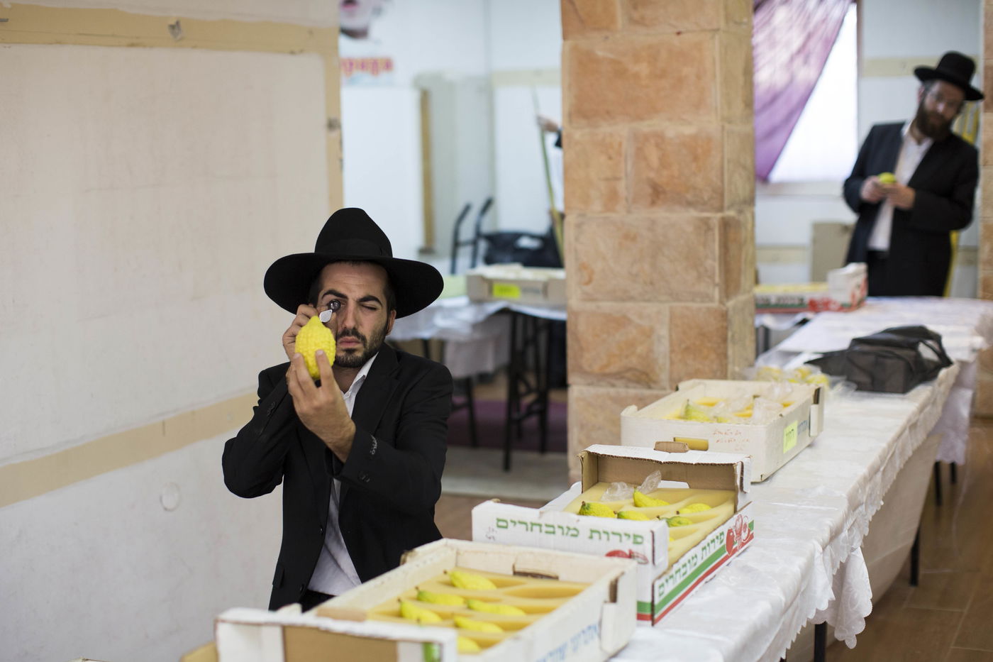 ערב יום כיפור במאה שערים: אתרוגים וסוכות
