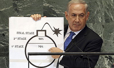 נתניהו מציג את הקו האדום