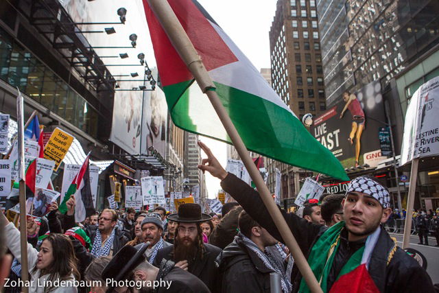 בצוותא עם מפגינים פלסטינים