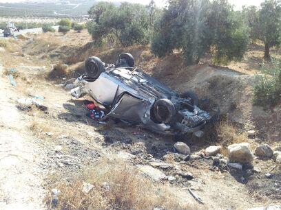 זירת "התאונה". צילומים: הצלה יו"ש