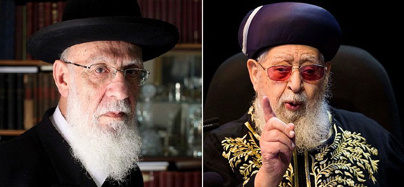 הרב עובדיה יוסף לצד הרב שלום כהן