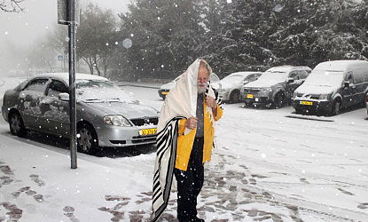 בדרך לירושלים. שלג