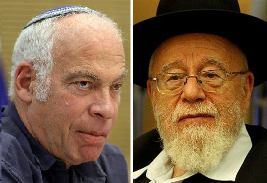 הרב דב ליאור, לצד ח"כ אורי אריאל