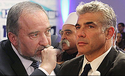 לפיד וליברמן. ראש בראש