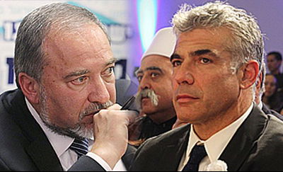 לפיד וליברמן. ראש בראש