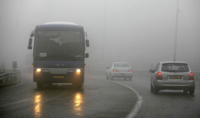 ערפל. הנהגים התקשו לראות את הנעשה בכביש