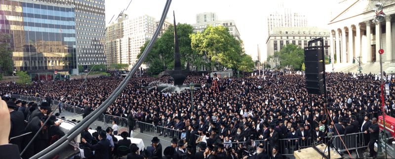 רבבות הכריזו במנהטן: לא לגיוס חרדים ופגיעה בתורה