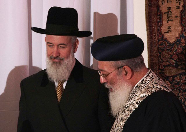 "לא היו דברים מעולם". הרב עמאר עם הרב מצגר