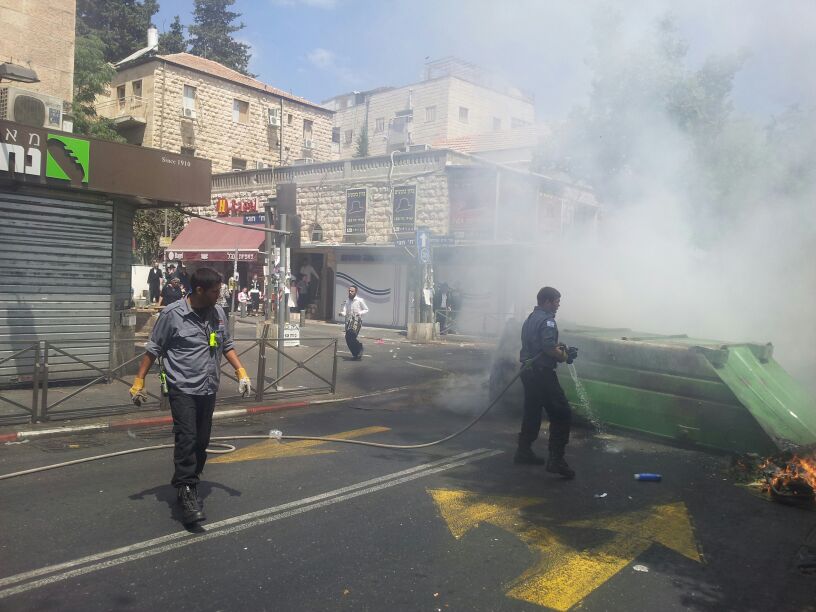 בעקבות העבודות בבית שמש: שריפת פחים בירושלים