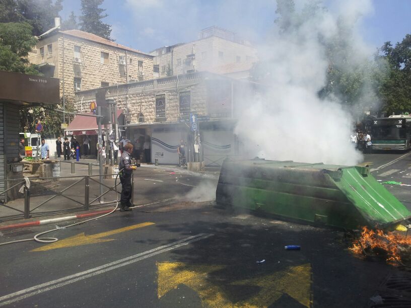 בעקבות העבודות בבית שמש: שריפת פחים בירושלים