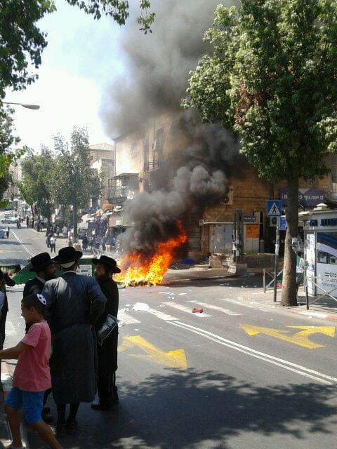 בעקבות העבודות בבית שמש: שריפת פחים בירושלים