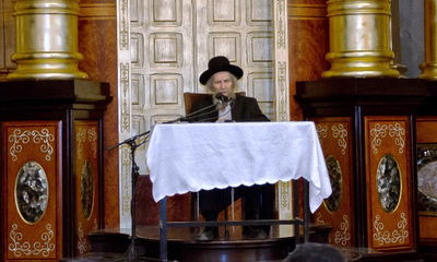 ראש הישיבה בהיכל "עטרת שלמה", אתמול