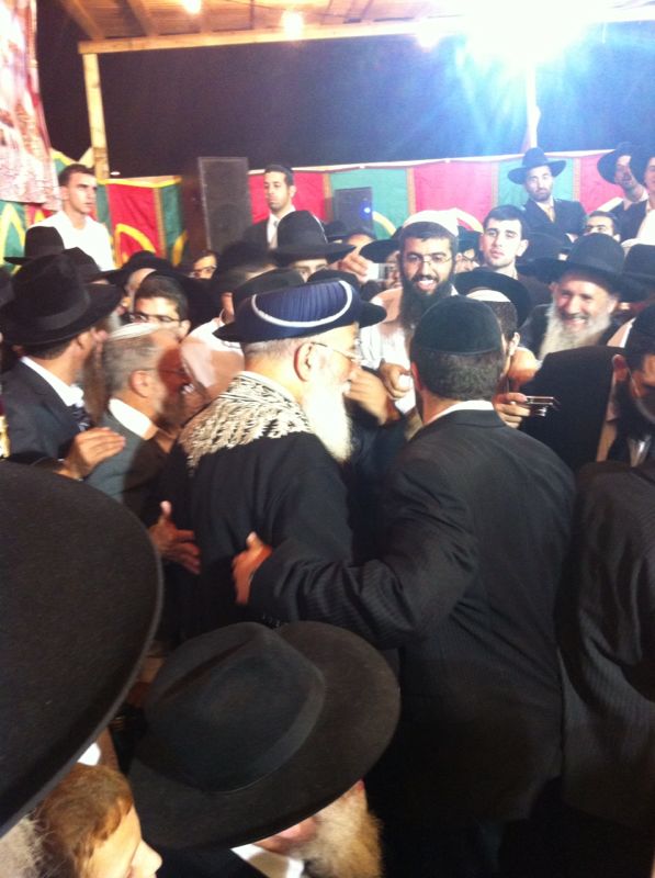 תפילות לרפואת הגר"ע יוסף, במעמד הקבלת פני רבו בסוכת הגר"ש עמאר