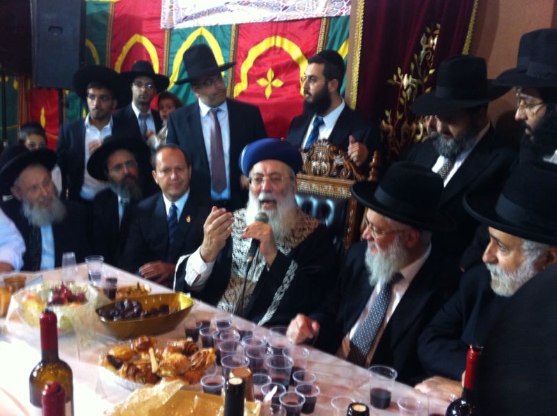 תפילות לרפואת הגר"ע יוסף, במעמד הקבלת פני רבו בסוכת הגר"ש עמאר