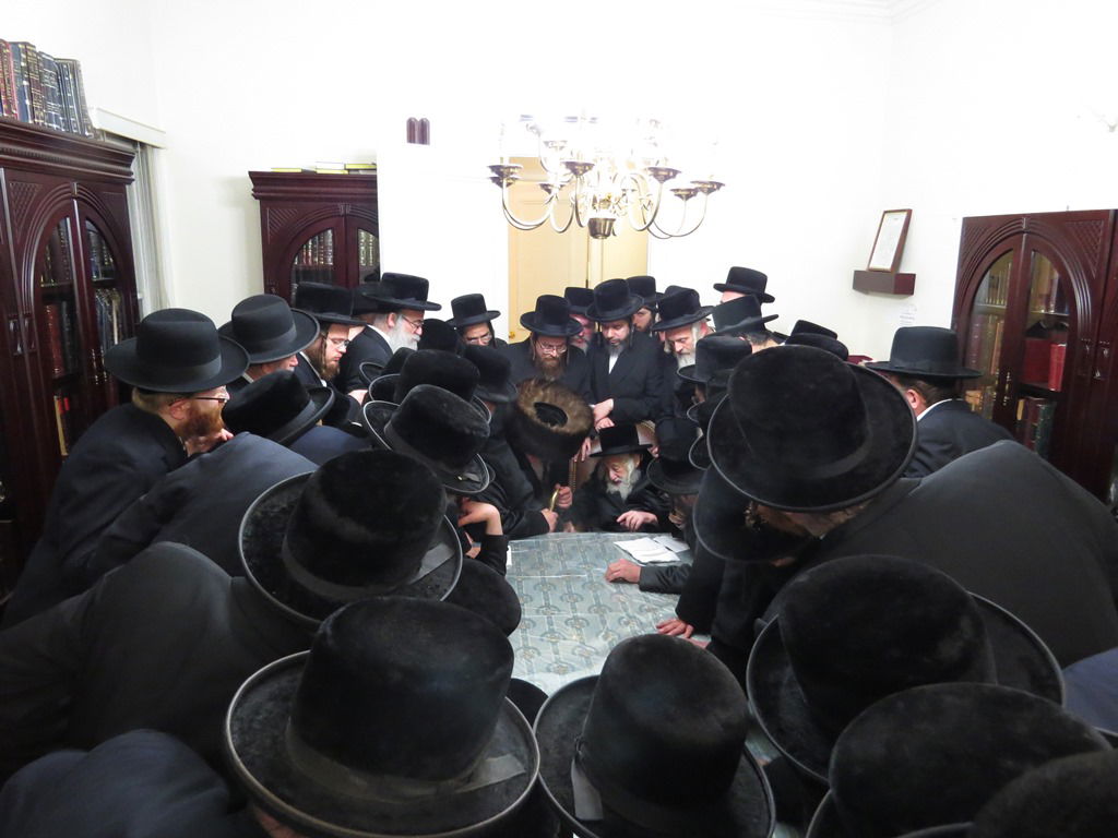 האדמו"ר מויז'ניץ ביקר אצל האדמו"ר מסקולען • גלריה