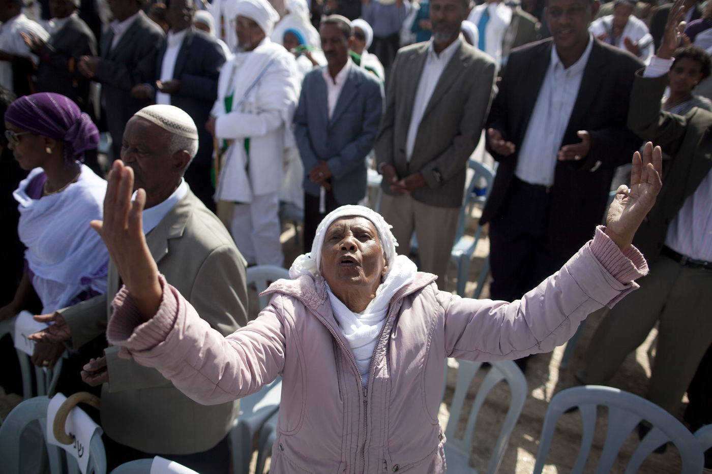 חג הסיגד: אלפים מיוצאי אתיופיה התפללו ב'ארמון הנציב'