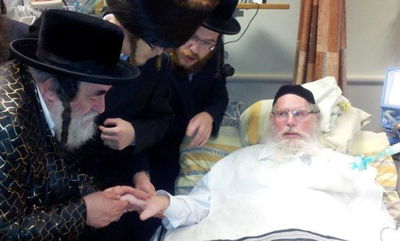 הגר"א וייס זצ"ל בעת ביקור הרבי מויז'ניץ