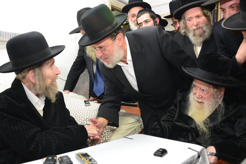 תיעוד: האדמו"ר מערלוי בביקור אצל הגראי"ל שטיינמן