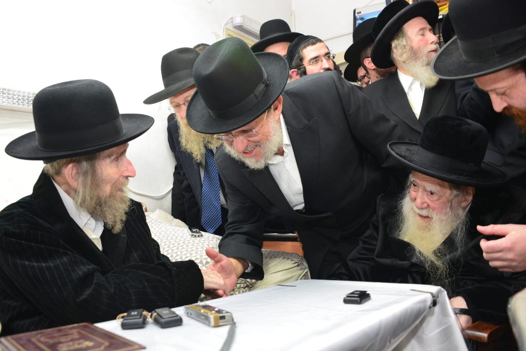 תיעוד: האדמו"ר מערלוי בביקור אצל הגראי"ל שטיינמן